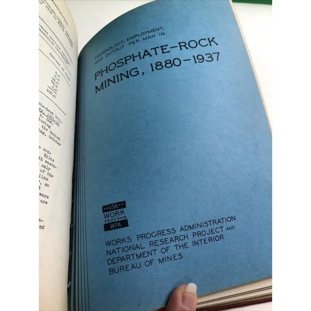 1937 WPA National Research Project Volume 1 Mines Ore Cement Rock Stone HC